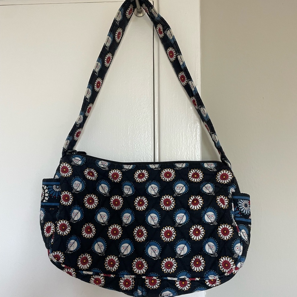 Vera Bradley Navy and Red Floral Shoulder Bag